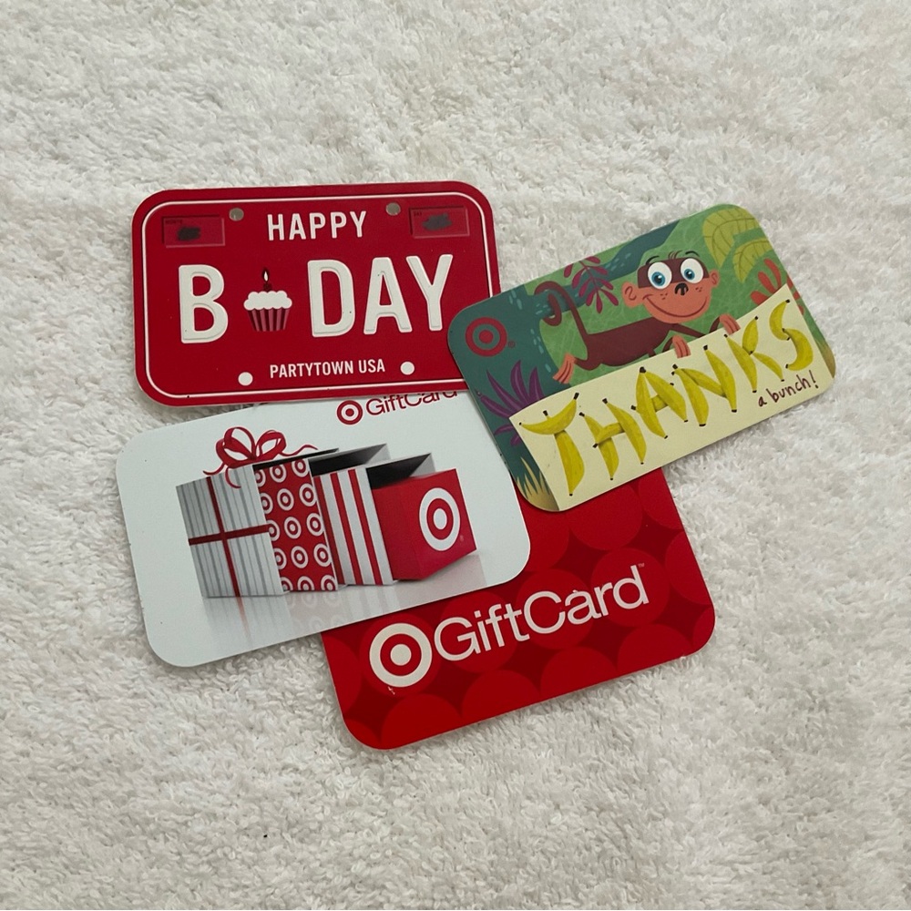 Lot Of 4 EMPTY Target Gift Cards B-Day Monkey
